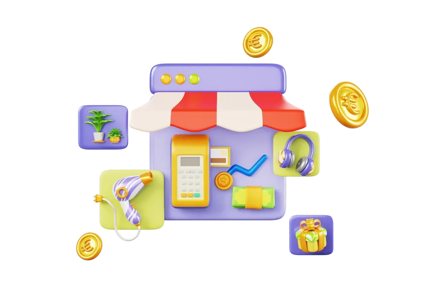 Ícone de loja com emojis