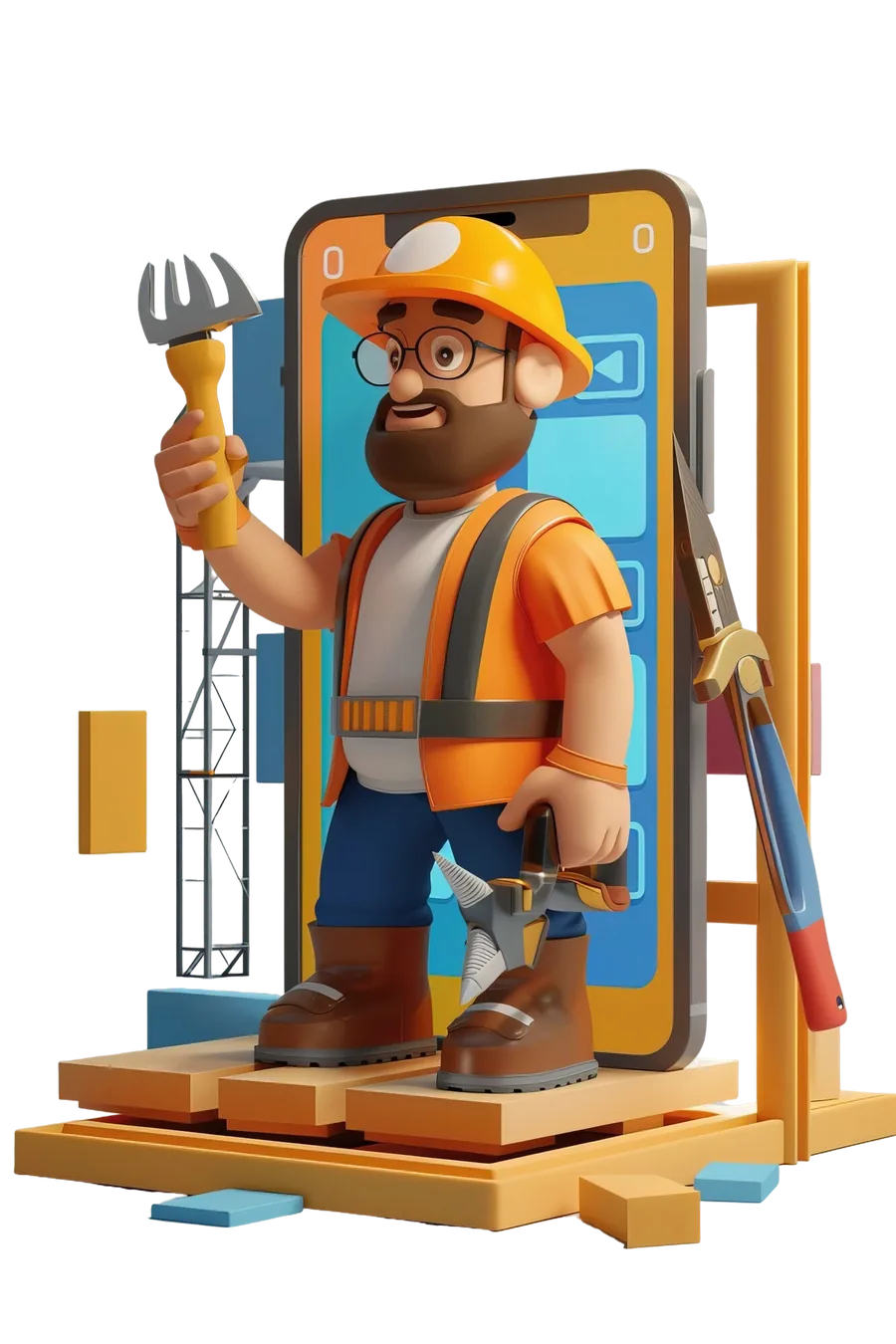 Ilustração de prestadores de serviço